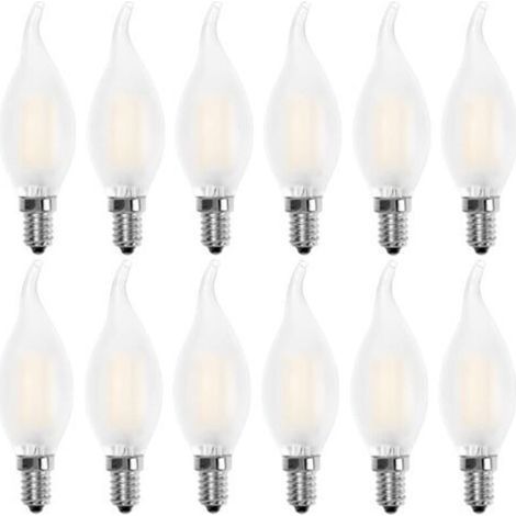 E14 Led-kerzenflammen-glühbirne, Warmweiß 2700k, 4w Entspricht Einer 40w-glühbirne, 400lm, 12er-pack [energieklasse A+]