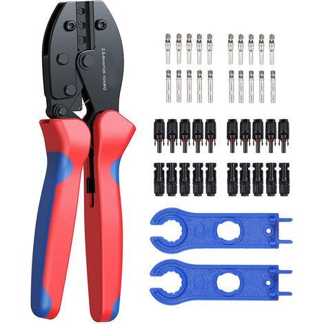 Mc3/mc4-crimpzange Für 2,5/4,0/6,0 Mm² Solarkabel + 20 Mc4-stecker/buchsen Für Solarkabel + 1 Paar Mc4-schlüssel