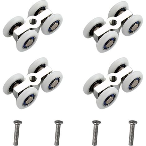 Set Mit 4 Schiebetürrollen Für Duschen, Metallkugellager-schiebetürschienenrollen, Leises Gleiten, Geeignet Für Duschen, Küchen Und Erkerfenster.