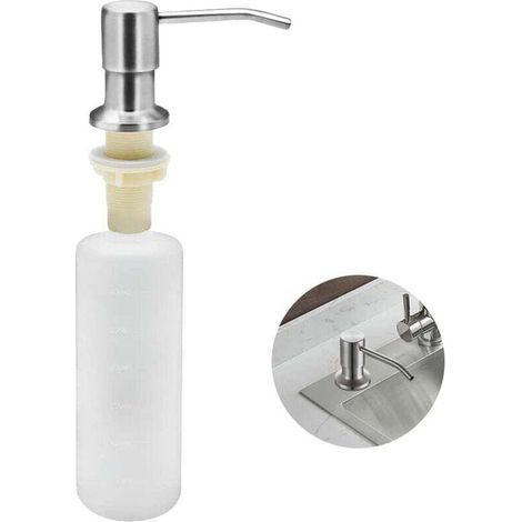 Seifenspender Für Die Küchenspüle, 350 Ml, Edelstahl, Integrierter Reinigungsmittelspender, Nachfüllbarer Seifenspender Mit 360°-schwenkpumpe (edelstahl)