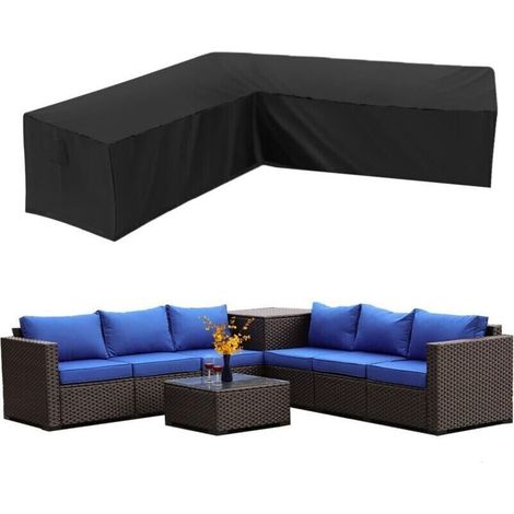 Wasserdichter Ecksofabezug Aus 210d Oxford-gewebe, Staubdicht, Für L-förmiges Sofa (300 X 300 X 98 Cm)