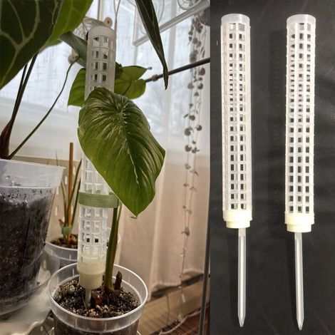 2-teiliger Moosstab Für Monstera – Kletterpflanzenstützen Aus Kunststoff [moos Nicht Enthalten] Weiß
