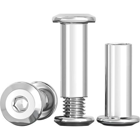 M8x20mm Edelstahl-möbelverbindungsschrauben, M8 Möbelverbinder, 10er-pack Verbindungsschrauben (10 Möbelschrauben, 10 Sechskantmuttern)