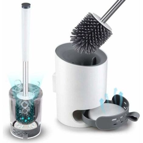 Moderne, Verbesserte Weiße Wand-wc-bürste, Wc-bürsten-set Für Badezimmer Mit Silikonborsten, Kieselgurmatte Und Pinzette.