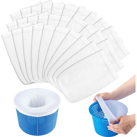 30 Pièce Chaussette Skimmer Piscine,filtre Skimmer Piscine, Chaussette Filtre Pisciine, Pool Skiimmer Socks,chaussettes Pour Écumoire De Pisine,pour Emprisonner Feuilles, Écume