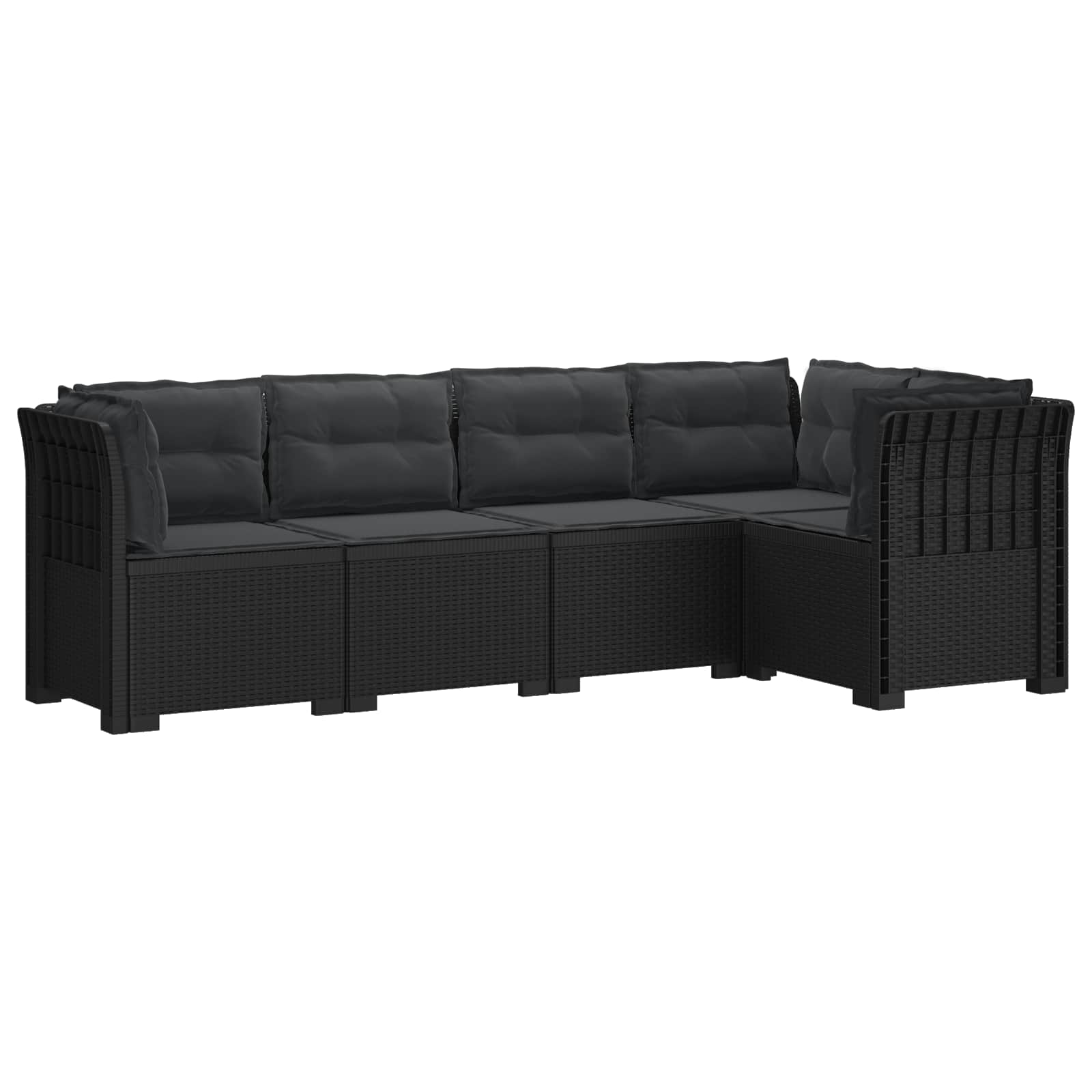 5-sitzer Gartensofa Mit Kissen Rattan-look 5-sitzer Pp Vidaxl