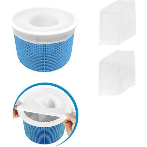 Lot De 20 Chaussettes De Skimmer De Piscine – Filtre En Nylon Ultra-fin – Élimine Les Feuilles, Le Pollen Et La Mousse – Dimensions : 22 X 13 Cm