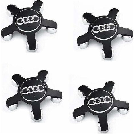 Jeu De 4 Caches-moyeux Pour Audi – Enjoliveurs 135 Mm – Abs Noir – Installation Facile Sur Moyeux De Roue - 4f0601165