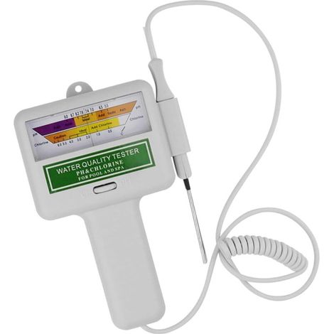 Testeur Eau - Ph Et Chlore - Pour Piscine Et Spa - Affichage Numérique Portable - 19 X 15 X 4 Cm - 260 G - Alimentation Pile Aa