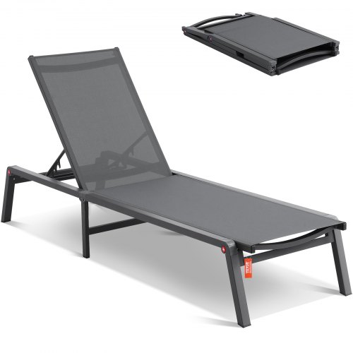 Chaiselongue-sessel Für Den Außenbereich, Aluminium-terrassen-liegestuhl Mit 5 Verstellbaren Positionen, Klappbarer Pool-liegestuhl, Liegestuhl Und Komplett Flacher Sonnenstuhl Für Terrasse, Strand, P