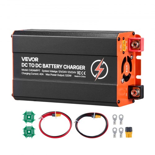 Dc-dc Batterieladegerät Mit Mppt 520 W 40 A, Ladebooster Dual-eingang Für Solarpanel/lichtmaschine, Laden Für Lifepo4-bleiakkus, 12 V/24 V-12 V/24 V, Für Wohnmobil Notstromversorgung Zu Hause