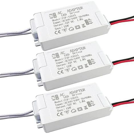 Set Mit 3 12-v-led-transformatoren, 1,25-a-230-v-auf-12-v-gleichstromadapter, Konstantspannungsnetzteil Für G4-, Mr11-, Mr16- Und Gu5.3-lampen (12 W).