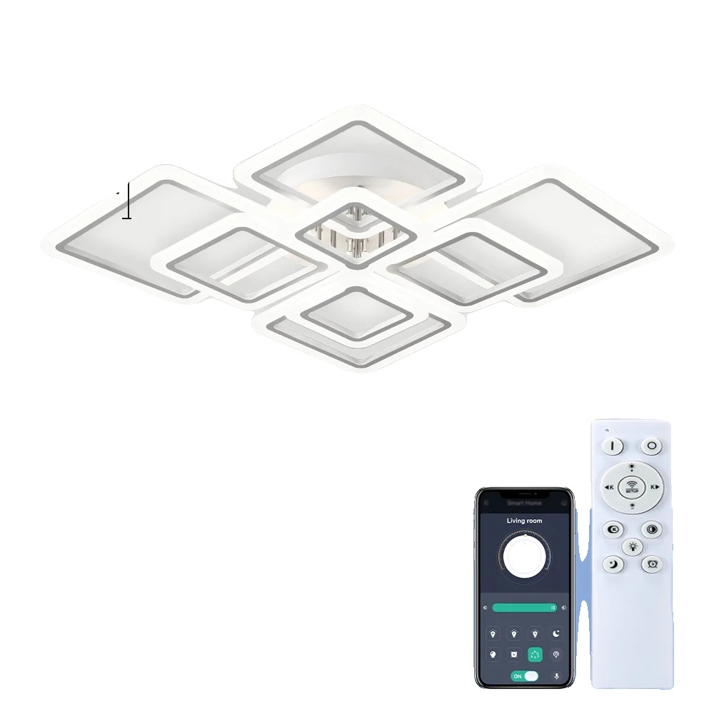 Deckenleuchte, Fernbedienung, Dimmbare Led, 8 Leuchten