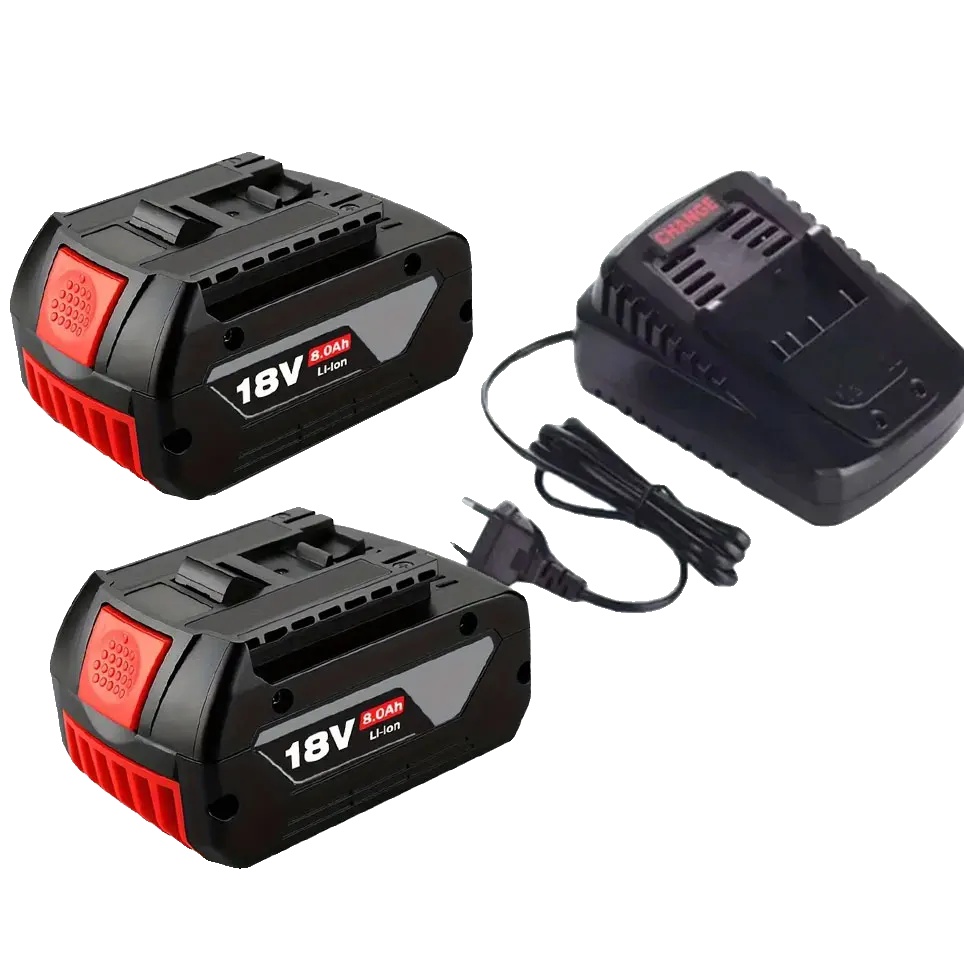 Wiederaufladbarer Akku, 8000 Mah Kapazität, Kompatibel Mit 18-v-elektrowerkzeugen, 2 X 8,0 Ah – Ladegerät X 1
