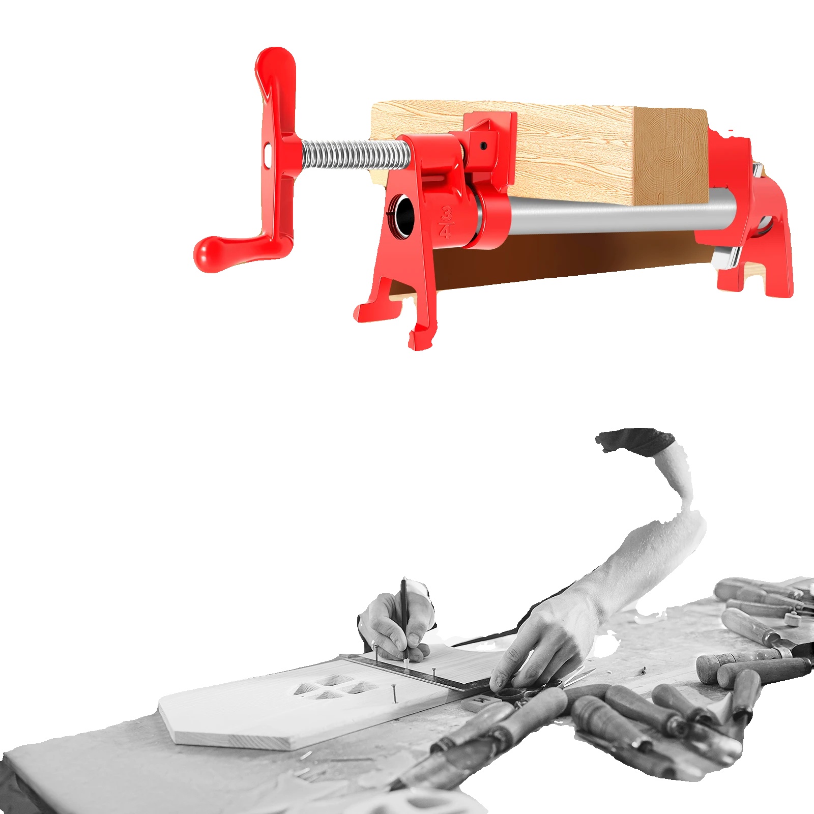 Set Mit 4 Schlauchschellen Aus Gusseisen, 6 Cm Hoch, 19 Cm Gesamtlänge, Kompatibel Mit 3/4"-schläuchen