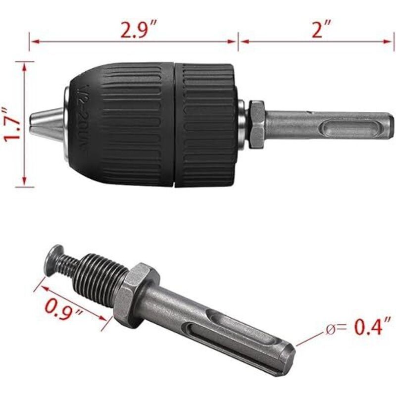 13-mm-schnellspannfutter Mit Selbstsicherndem Sds-adapter Für Schlagbohrmaschinen