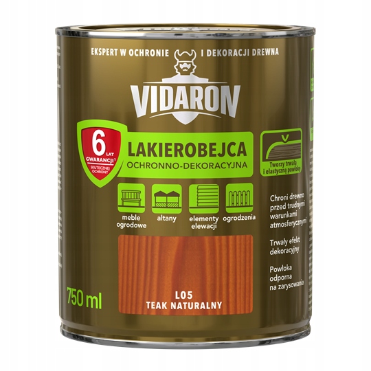 Vidaron Schutz- Und Dekorative Lackbeize Natur Teak L05 0,75l 1 Stk.