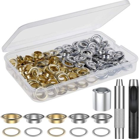 Set Mit 100 Ösen Für Leder, Segeltuch, Zelte, Pavillons (1/2 Zoll)