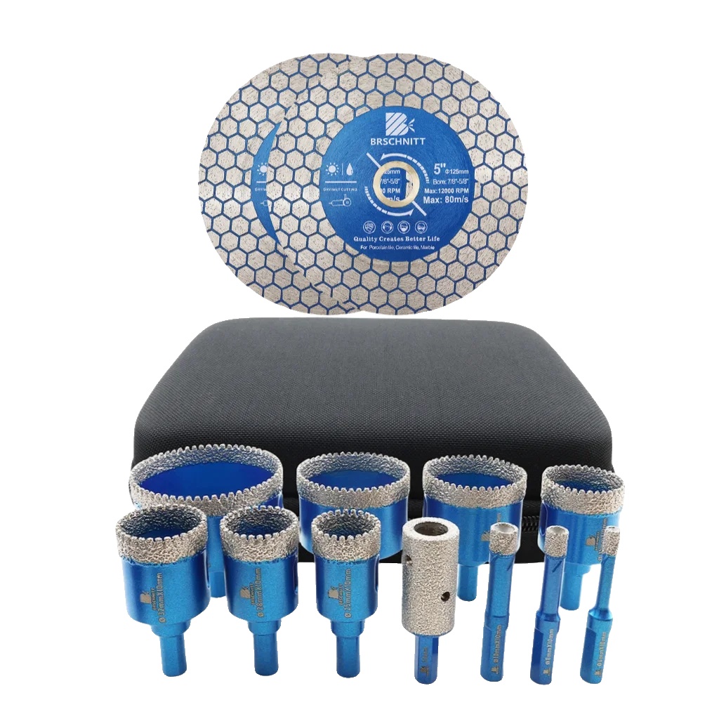 Diamantbohrer-set, 13-teilig, Dreieckiger Schaft, 13-teiliges Set