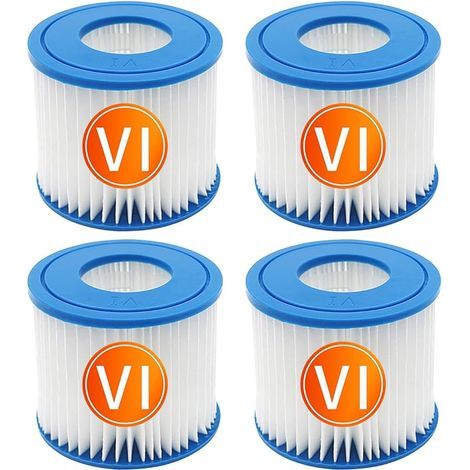 4pcs Filtres De Cartouche De Spa Pour Best-way, Cartouche De Filtre De Rechange Taille Vi Compatible Avec Lay-z-spa, Miami, Vegas, Palm Springs, Paris Monaco