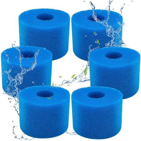 Filtres De Piscine En Mousse Filtre Pour Intex Type S1 - Filtre En Mousse Pour Spa, Piscine - Réutilisables Et Lavables - Éponge De Filtration De Type S1 - 6pièces
