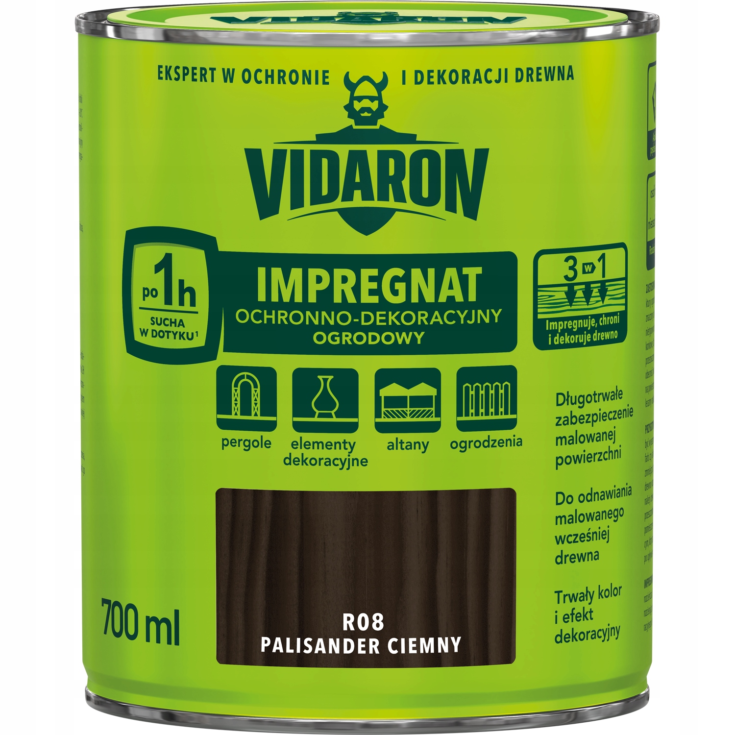 Vidaron Garden Imprägnierung Rosenholz Dunkel R08 700 Ml 1 Stück.