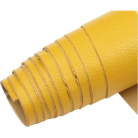 Selbstklebender Pvc-lochreparaturflicken, Lederaufkleber, Erste-hilfe-set Für Autositze, Sofas, Möbel, Jacken, Taschen, Gelb, 35 X 137 Cm