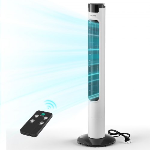 50w Turmventilator, 985 Mm Säulenventilator Mit 3 Geschwindigkeiten 3 Modi 7,5h Timer Max. 4.2 M/s, 50° Oszillierender Ventilator Mit Fernbedienung, Leiser Standventilator Für Schlafzimmer, Weiß
