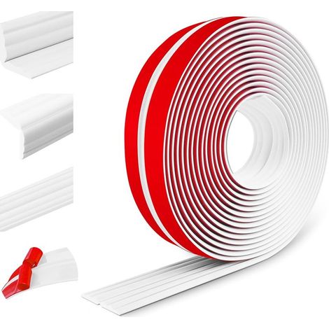 Dekorative Leiste, Selbstklebende Wandleiste, Eckenschutz, Pvc-eckleiste, Flexible Wand- Und Bodensockelleiste, Kantenschutz (20 Mm X 3 M, Weiß)