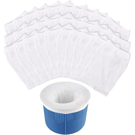 Panier Skimmer - Filtre Piscine Nylon 10 X 20 Cm - Pour Collecte Feuilles Cheveux Pollen - Lot De 30 Pièces