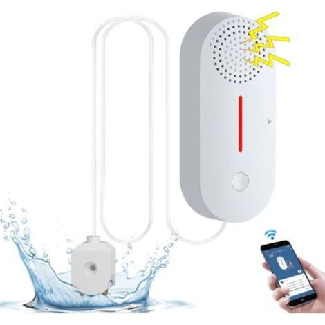 Wlan-wasserleckmelder, Alarm Bei Niedrigem Wasserstand, Lauter Wasseralarm (100 Db), Wassersensor Mit Fernüberwachung Über Die Tuya/smart Life App, Drahtloser Wassermelder