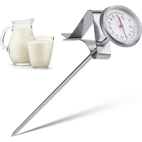 Thermomètre À Lait En Acier Inoxydable -10110 ℃, Accessoires De Cuisine Universel Avec Kit De Nettoyage Pour Le Lissage Du Café