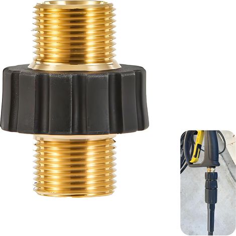 Raccord De Nettoyeur Haute Pression, M22 15 Mm Femelle À M22 14 Mm Mâle, Compatible Avec Pistolets Et Tuyaux De Nettoyage Haute Pression