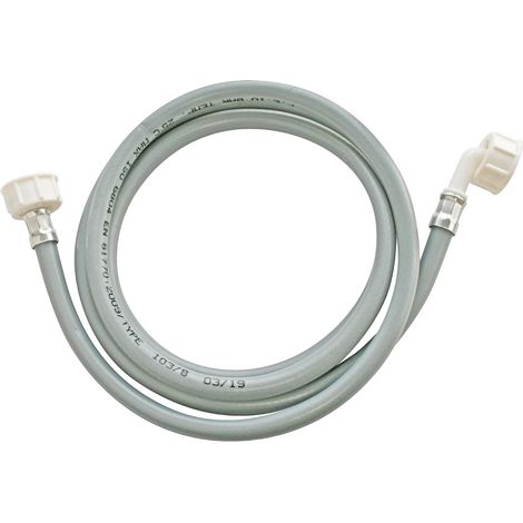 Flexible D'Alimentation Pour Machine À Laver, 2m, Raccords Droits Femelle-femelle Coudé 3/4", Matière Thermo-gomme, Pression Max 4 Bars, Compatible Toutes Marques