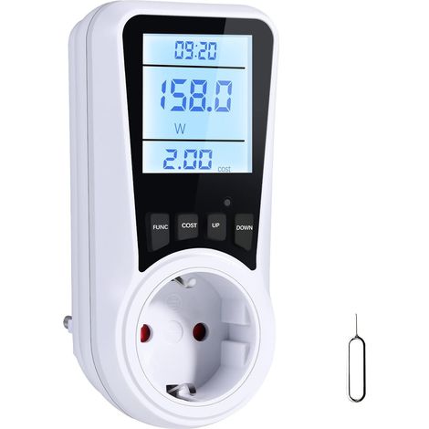 Wattmètre Prise Compteur D'Énergie Avec 7 Modes Surveillance Écran Lcd Rétroéclairé, Économie D'Énergie, Mesure Consommation Électrique