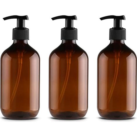 3pcs 300ml Flacons Pompes, Bouteille De Shampooing, Distributeurs De Liquide Rechargeables Flacon Distributeur, Bouteille Vide Rechargeable De Pompebouteilles De Pompe À Savon Vides Rechargeables