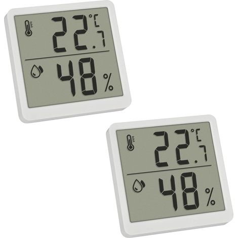 Thermomètres Et Hygromètres Numériques, Lot De 2, 30.5059.02.02, Température Intérieur Et De L'Humidité Dans Maison, Blanc