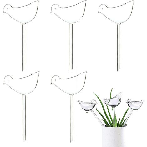 5 Pièces Transparent Dispositif D'Arrosage Pour Oiseaux, Dispositif D'Arrosage Automatique Pour Plantes, Ballon D'Arrosage Pour Plantes, Système D'Arrosage Automatique Pour Plantes
