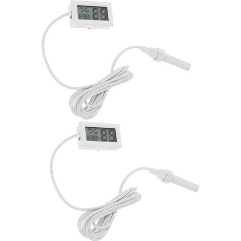 2 Pièces Thermomètre Hygromètre Numérique Intégré Sonde Externe Précise Avec Pour Surveillance Température Et Humidité Intérieure