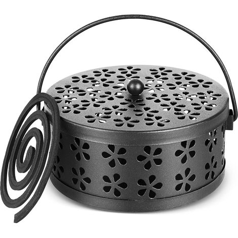 Porte Spirale Anti Moustique En Métal, Support Spirale Anti Moustique Pour Intérieur Et Extérieur, Boite Pour Spirale Anti Moustique Fer Pour Maison, Extérieur, Pêche, Voyage (noir)