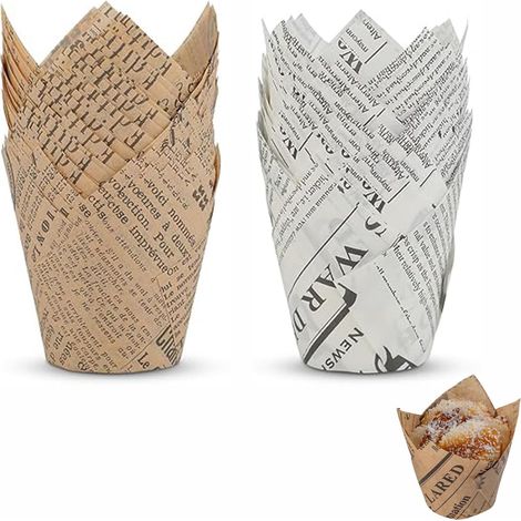 150 Pièces Tasses Papier Cuisson Tulipe, Cupcake Moules En Papier, Emballages Muffins À Cupcakes, Convient Aux Amateurs Gâteaux Bricolage, Utilisé Pour La Cuisson Gâteaux À La Maison(deux Couleurs)