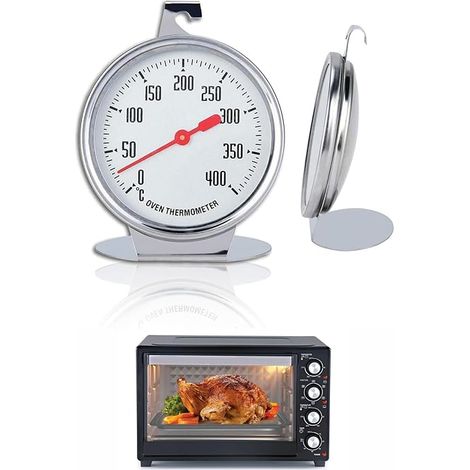 Thermomètre De Cuisson Acier Inoxydable 400° Pour Suspendre Ou Poser Dans Le Four