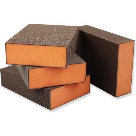 Lot De 4 Blocs De Ponçage (grain 60, 100, 150, 220) - Éponges De Ponçage Grossière/moyen/fines/superfines, Humides Et Sèches, Lavables Et Réutilisables Pour Polissage Du Bois, Du Métal, Des Murs
