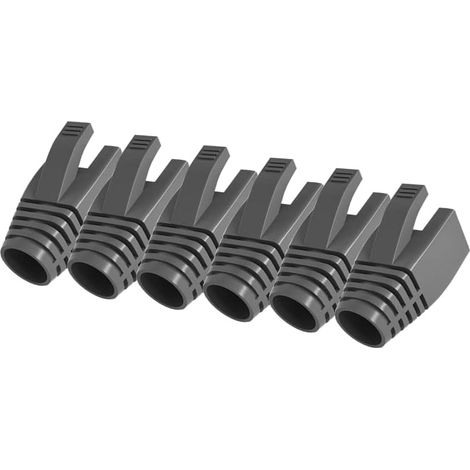 50 Pcs Cat7 Cat7a Cat8 Strain Relief Boot, Rj45 Plug Connector Cover Modular Network Plug Connector Cap Cable Connector Boots, Darkgrey