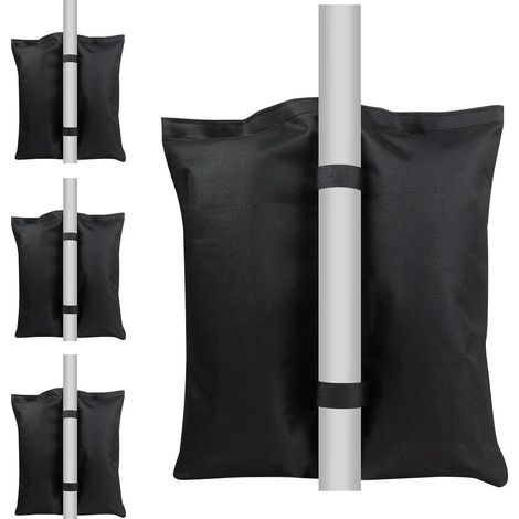 Paquet De 4 Sacs De Sable Poids, À Toute Épreuve Poids De Sable Gazebo, Sacs De Poids De Sable Pour Tente À Auvent Pop-up, Parasol De Patio, Parasol, Sac De Pieds Lestés Pour Trampolines, Noir