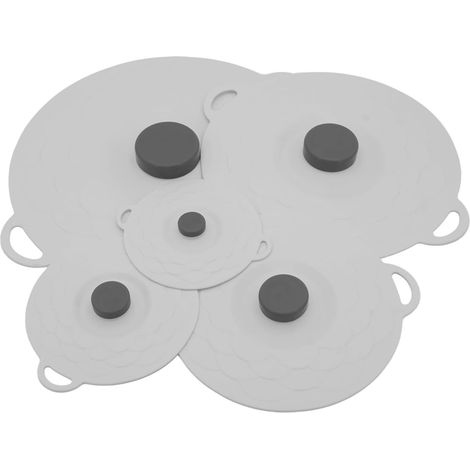 Lot De 5 Couvercles En Silicone Réutilisables Avec Ventouse - 5 Tailles - Résistants À La Poussière Et À La Chaleur - Avec Effet D'Aspiration Pour La Cuisine