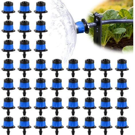 100 Pièces 1/4" Émetteurs D'Irrigation Goutte À Goutte Réglables, Goutteurs D'Arrosage 4/7 Mm Anti Colmatage Micro Asperseurs Tube D'Arrosage Émetteur 360 Degrés D'Arrosage (bleu, Vortex)