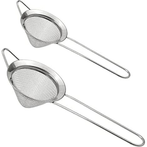 Lot De 3 Tamis De Cuisine À Mailles Fines En Acier Inoxydable 304 Avec Manche En Bois, Pour Quinoa/pâtes/farine/aliments/riz/cuisson/cuisson (7/8/10 Cm)