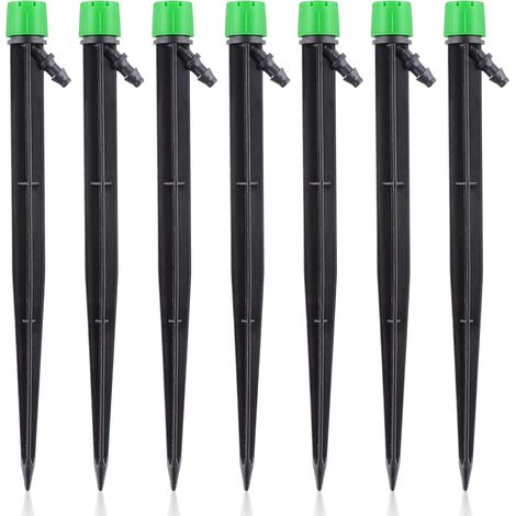 Goutteurs D'Irrigation Avec Connecteur, 20 Pièces Micro Spray 360 Degrés 8 Trous Débit D'Eau Réglable Micro Bubbler Arroseur Système Goutte À Goutte Irrigation Pour Tuyau 1/4 Pouce (vert)