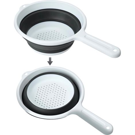 Passoire Pliable En Silicone Avec Poignée - Passoire À Pâtes Pliable - Passoire De Cuisine En Plastique - Peu Encombrant - Panier Filtrant Pour Égoutter Les Pâtes, Les Légumes, Les Fruits
